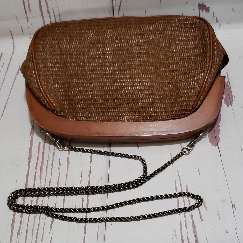 Patricia Nash woven and wood chain crossbody bag - Picture 7 of 8